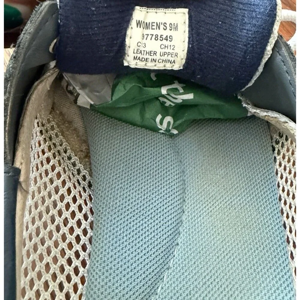 Sperry Top-Sider Boat Shoes Women's 9M Blue Leather Perforated Lace Up #9778549